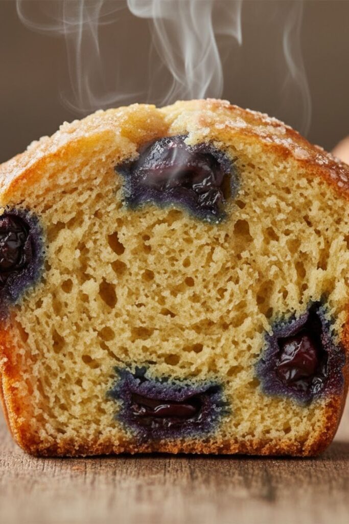 Macro shot of a fluffy gluten-free muffin crumb and a plate of chocolate chip muffins with coffee.)