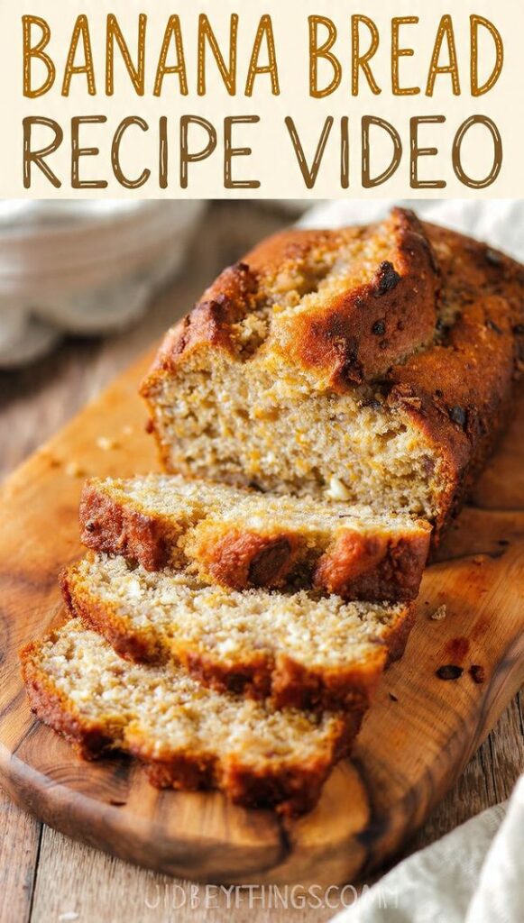 A close-up of a glazed, sliced meatloaf on a cutting board showing the tender interior, with "MEATLOAF RECIPE" as a prominent text overlay.