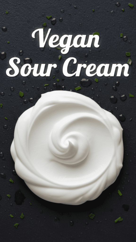 A thick dollop of vegan sour cream on a black bean taco with fresh cilantro.