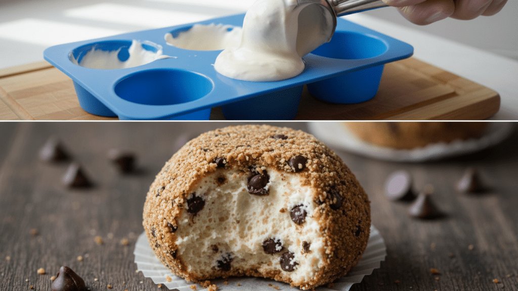 A collage showing cream cheese, grass-fed butter, monk fruit, and pecans.