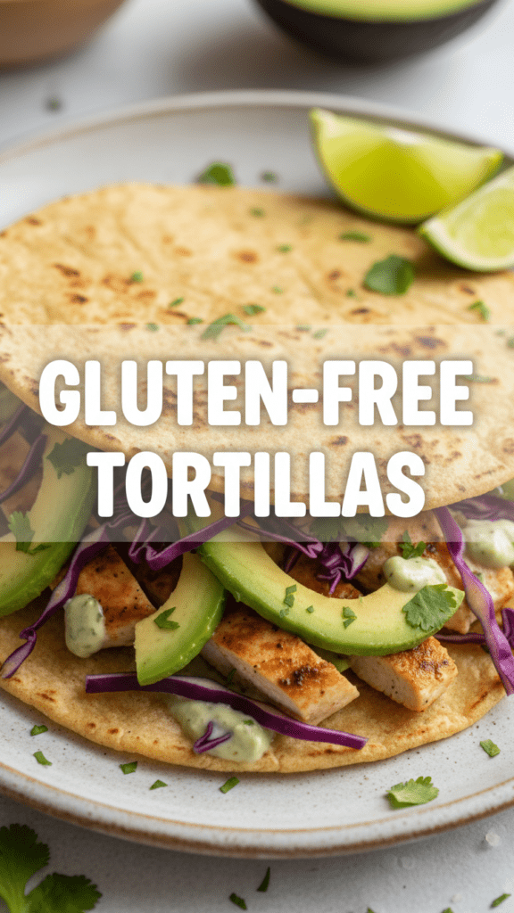 A stack of soft, steaming gluten-free tortillas wrapped in a kitchen towel.