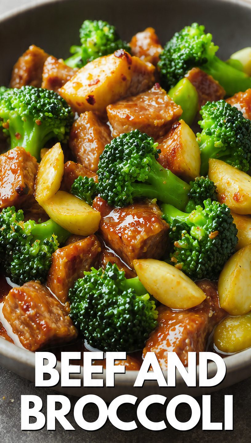 A steaming bowl of homemade beef and broccoli stir fry