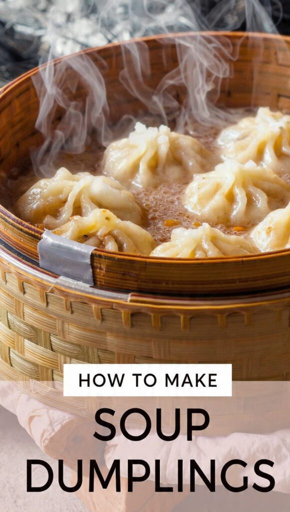 A steaming soup dumpling revealing rich broth inside on a spoon